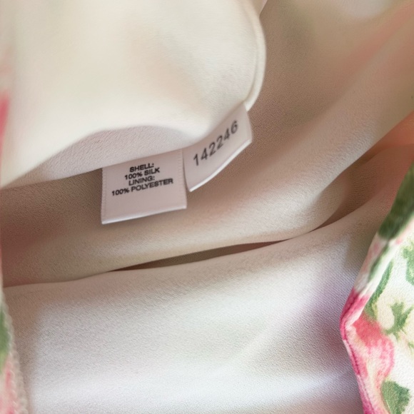 🌷100% Silk Ann Taylor Pink and Red A-Line Skirt Knee-Length Silk Size 2 - Picture 6 of 6